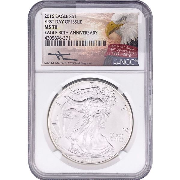 2016 Silver Eagle NGC MS70 First Day of Issue