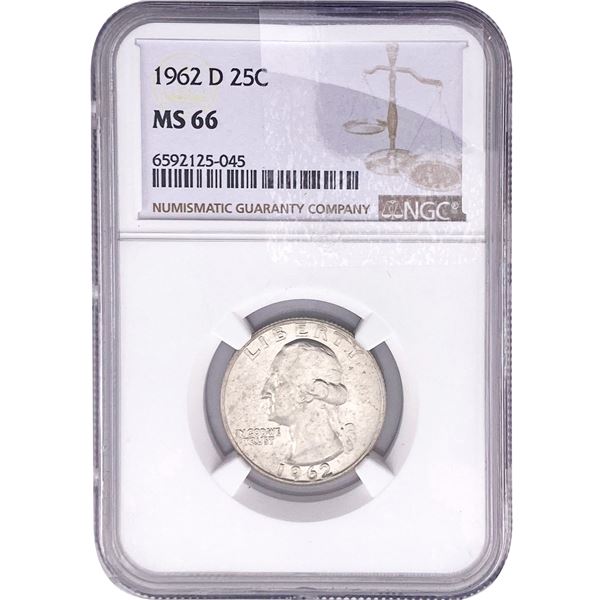 1962-D Washington Silver Quarter NGC MS66