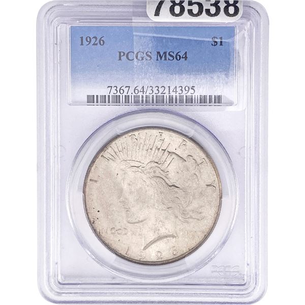 1926 Silver Peace Dollar PCGS MS64