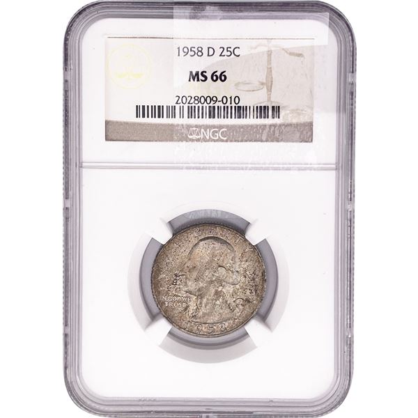 1958-D Washington Silver Quarter NGC MS66
