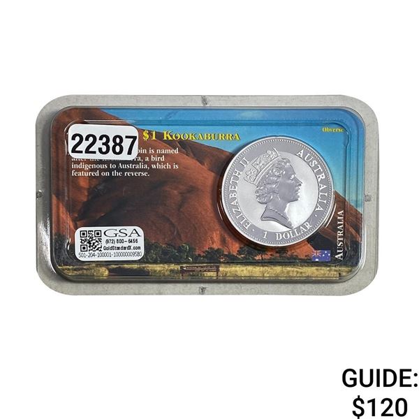 1993 Australian $1 Kookaburra Solver 1oz