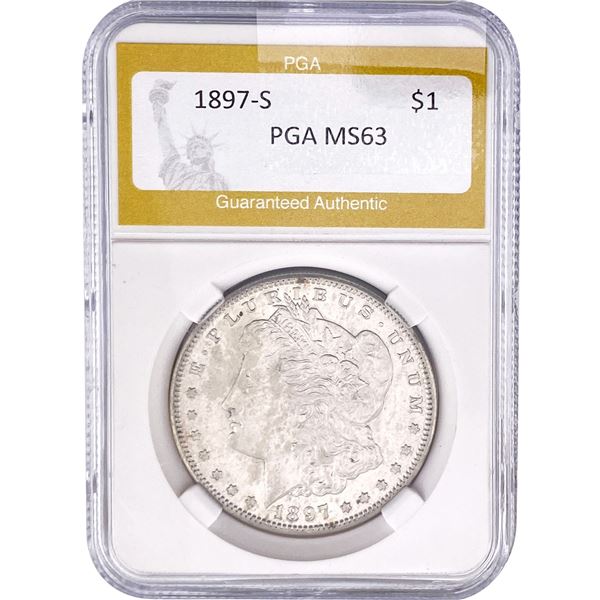 1897-S Morgan Silver Dollar PGA MS63