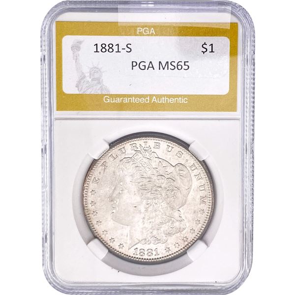 1881-S Morgan Silver Dollar PGA MS65