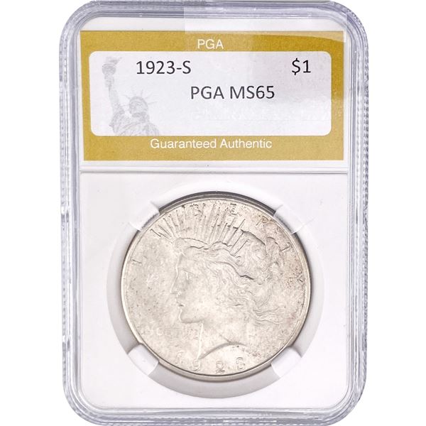 1923-S Silver Peace Dollar PGA MS65
