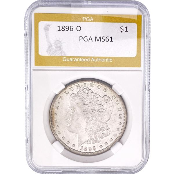 1896-O Morgan Silver Dollar PGA MS61
