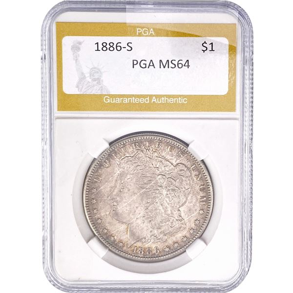1886-S Morgan Silver Dollar PGA MS64