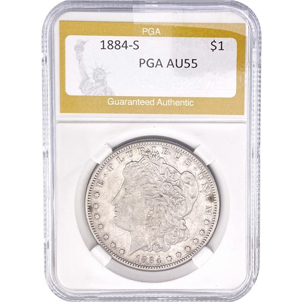 1884-S Morgan Silver Dollar PGA AU55