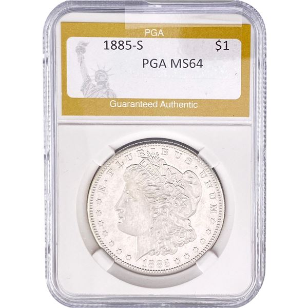 1885-S Morgan Silver Dollar PGA MS64