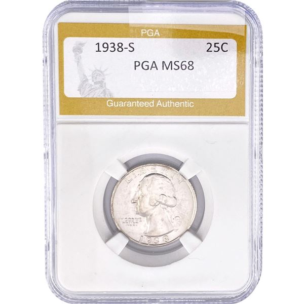 1938-S Washington Silver Quarter PGA MS68