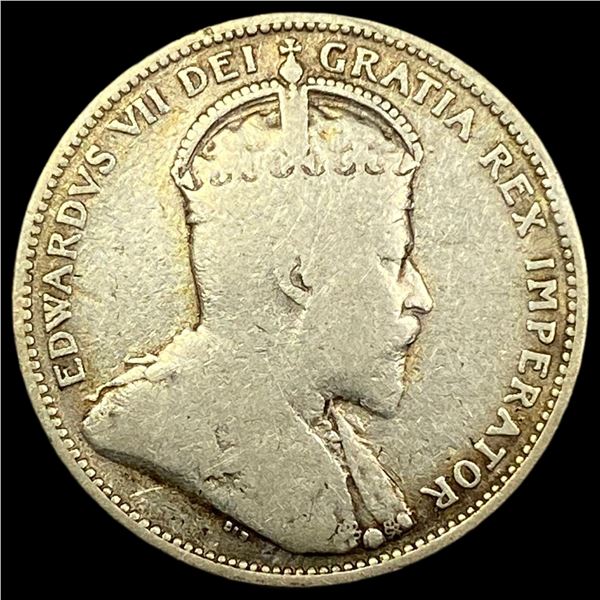 1908 Canada Silver 25 Cents NICELY CIRCULATED