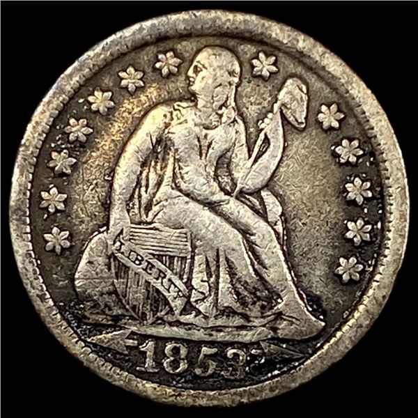 1853 Seated Liberty Dime (No Arrows) LIGHTLY CIRCULATED