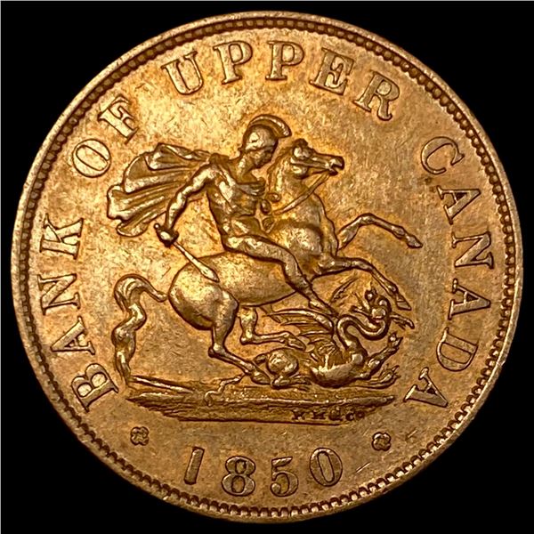 1850 Upper Canada Half Penny Token CHOICE AU