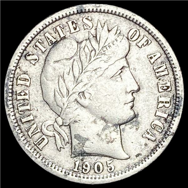 1905-O Silver Barber Dime NEARLY UNCIRCULATED