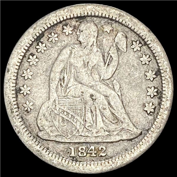1842-O Silver Seated Liberty Dime NICELY  CIRCULATED