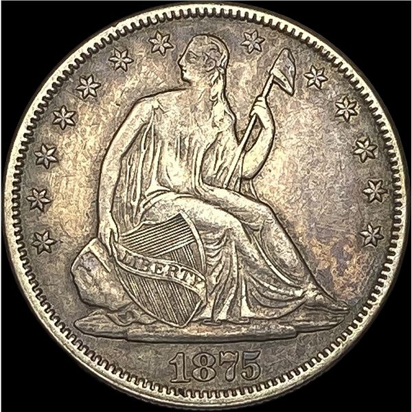 1875 Seated Liberty Half Dollar NEARLY  UNCIRCULATED