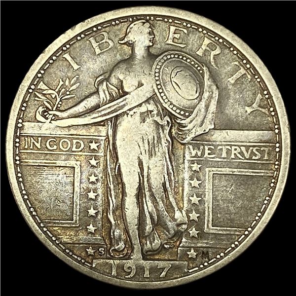 1917-S Silver Standing Liberty Quarter  LIGHTLY CIRCULATED