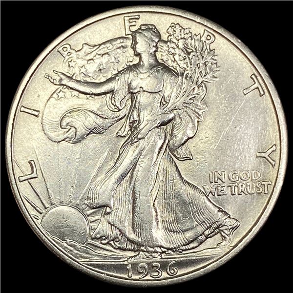 1936-S Silver Half Dollar Walking Liberty  CLOSELY UNCIRCULATED