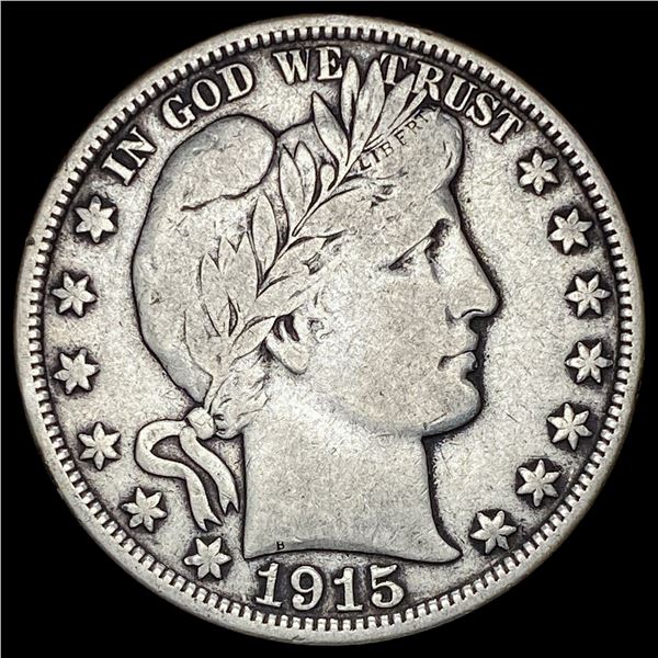 1915-D Silver Barber Half Dollar LIGHTLY  CIRCULATED