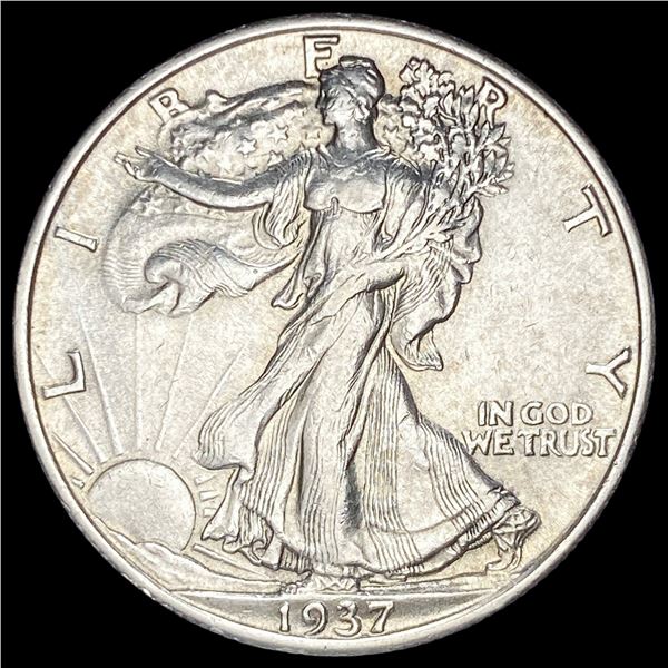 1937-S Silver Walking Liberty Half Dollar  CLOSELY UNCIRCULATED