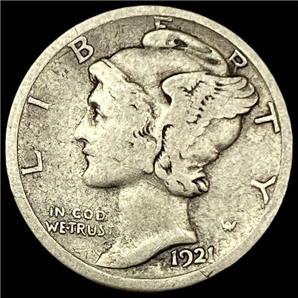 1921-D Silver Mercury Dime LIGHTLY CIRCULATED