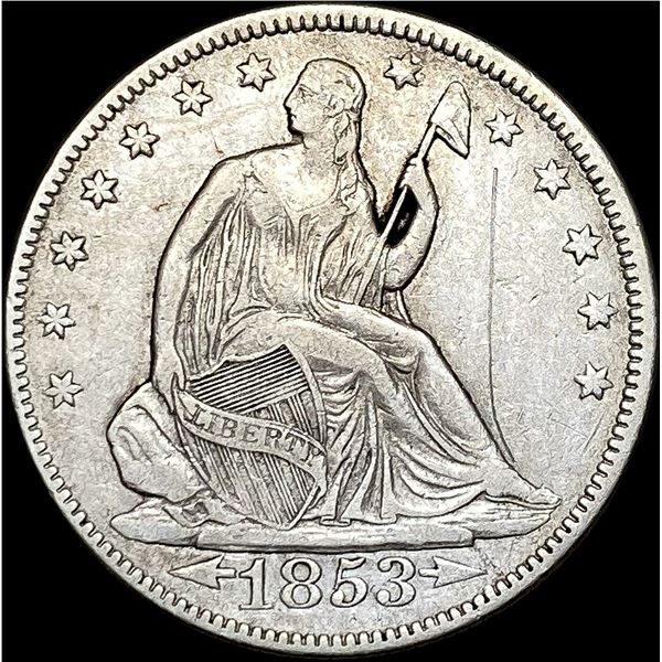1853 Arrows/Rays Seated Liberty Half Dollar  CLOSELY UNCIRCULATED