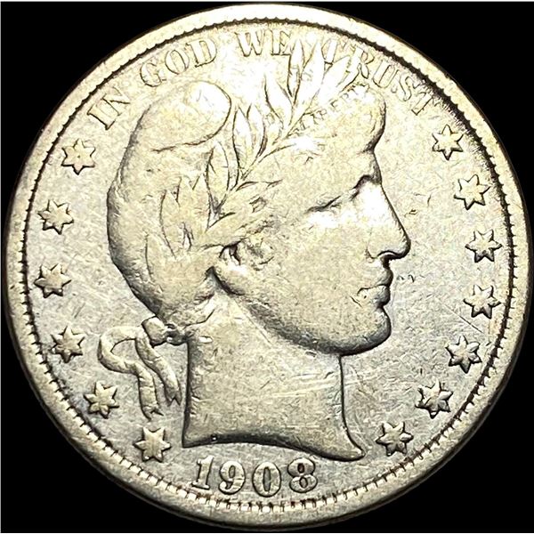 1908 Silver Barber Half Dollar LIGHTLY  CIRCULATED