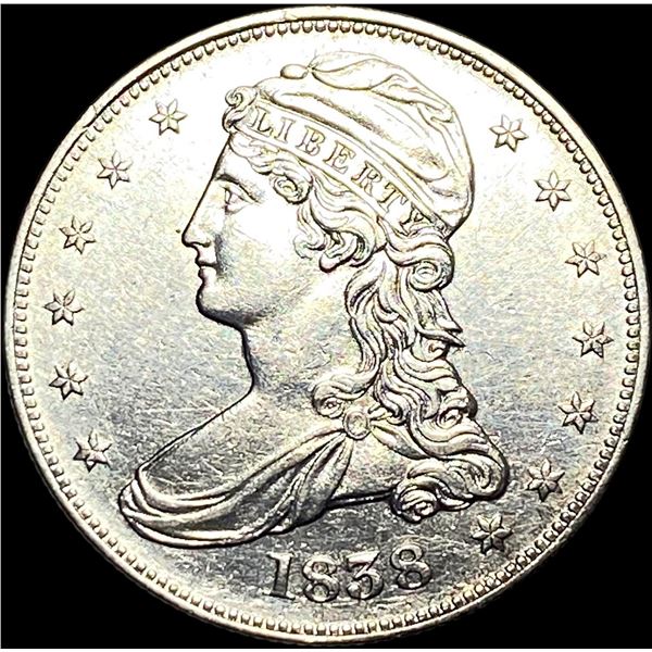 1838 Silver Half Dollar (Capped Bust) CLOSELY  UNCIRCULATED
