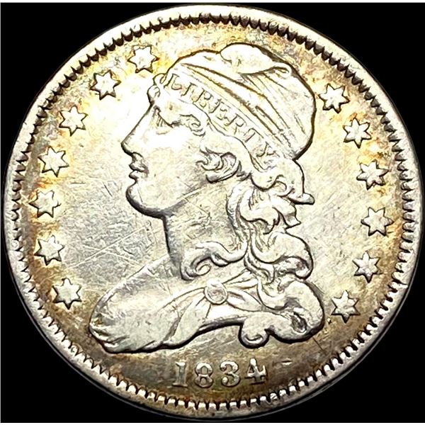 1834 Capped Bust Silver Quarter NEARLY  UNCIRCULATED