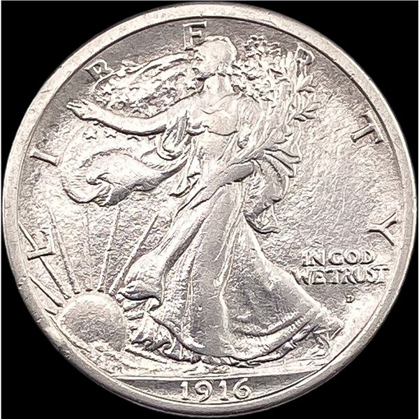 1916-D Walking Liberty Half Dollar CLOSE UNC