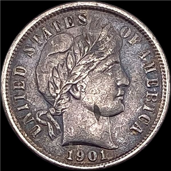 1901 Barber Dime NEARLY UNCIRCULATED