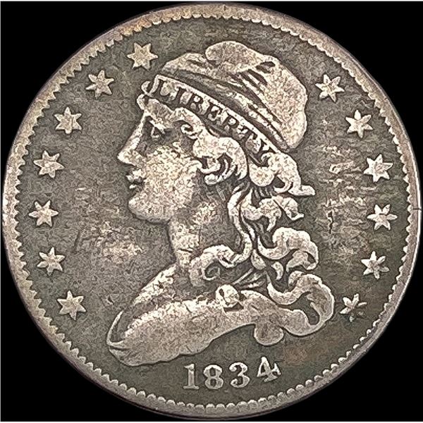 1834 Capped Bust Silver Quarter LIGHTLY  CIRCULATED