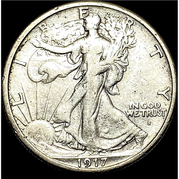 1917-S Silver Half Dollar NEARLY UNCIRCULATED