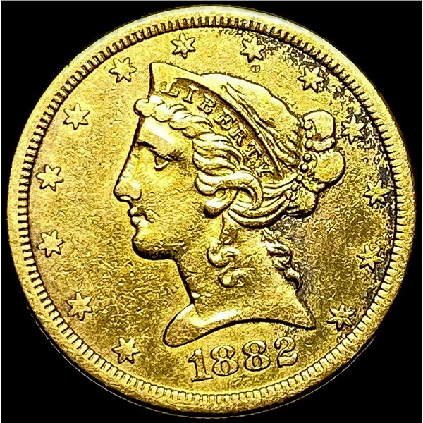 1882-S Gold $5 Half Eagle UNCIRCULATED