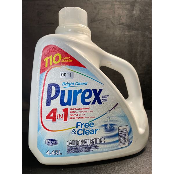 1 Jug of Purex 4-in-1 Free & Clear Laundry Soap (4.43L Jug) 110 Loads - New