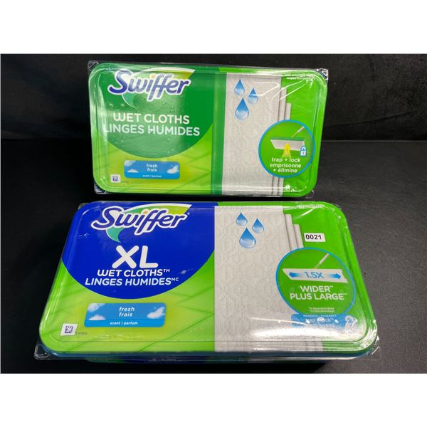 2 Packs of Swiffer Wet Cloths - Fresh Scent (1x Pack of 24 & 1x Pack of 12) - New