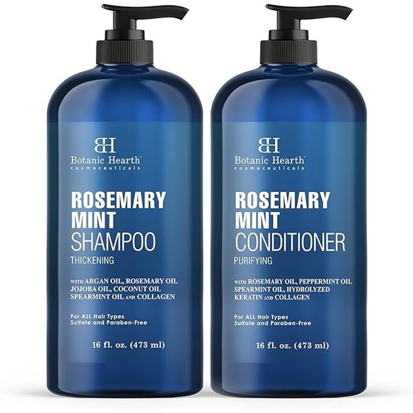 Botanic Hearth Rosemary Mint Shampoo & Conditioner Set (473ml) - New Sealed