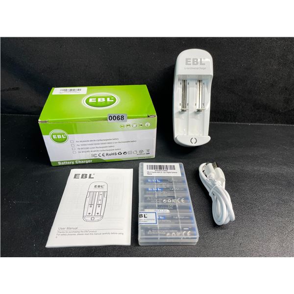 EBL Li-Ion Universal Battery Charger with 8-Pack of AAA Rechargeable Lithium Batteries - New