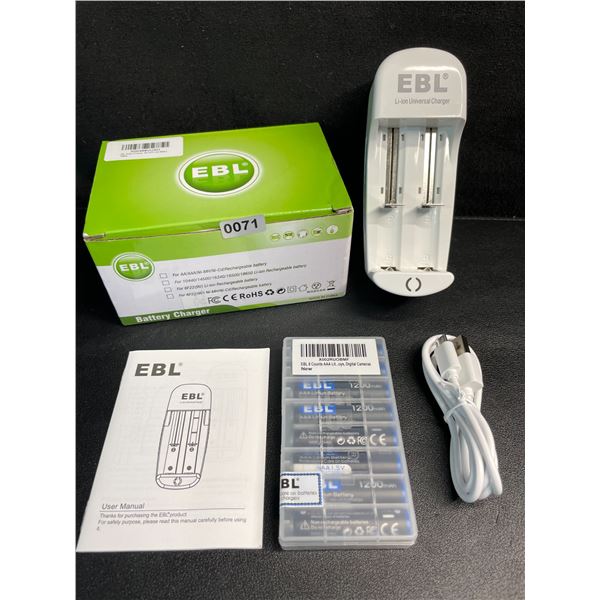 EBL Li-Ion Universal Battery Charger with 8-Pack of AAA Rechargeable Lithium Batteries - New