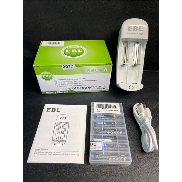 EBL Li-Ion Universal Battery Charger with 8-Pack of AAA Rechargeable Lithium Batteries - New