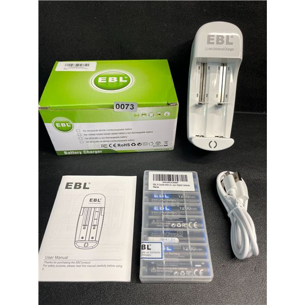 EBL Li-Ion Universal Battery Charger with 8-Pack of AAA Rechargeable Lithium Batteries - New
