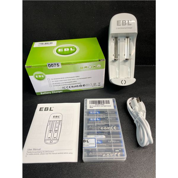 EBL Li-Ion Universal Battery Charger with 8-Pack of AAA Rechargeable Lithium Batteries - New