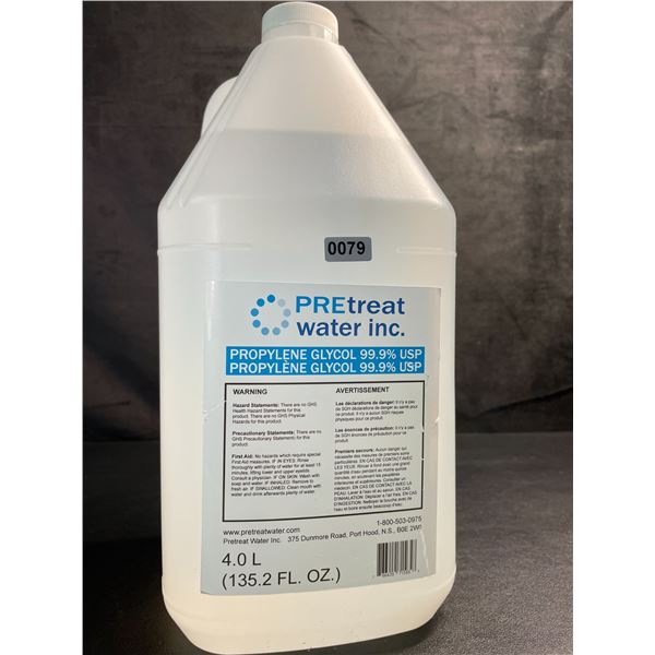 4L Jug of PREtreat Water Inc. Propylene Glycol 99.9% USP - New