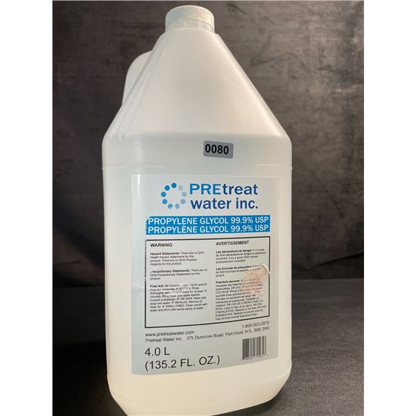 4L Jug of PREtreat Water Inc. Propylene Glycol 99.9% USP - New