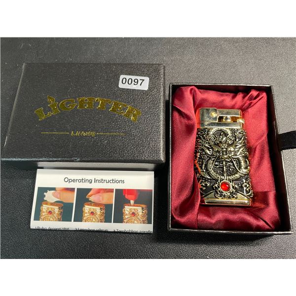 1 Dragon Metal Embossed Refillable Lighter - Brand New