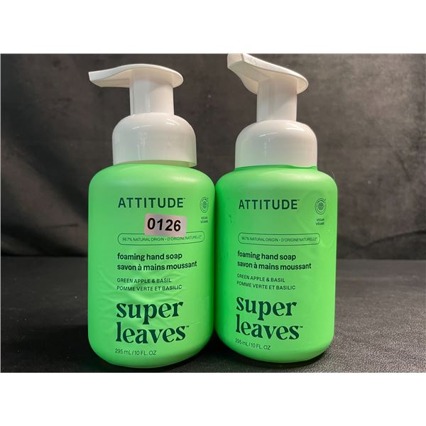 Lot of 2 ATTITUDE Super Leaves Foaming Hand Soap (285ml) Green Apple & Basil - New