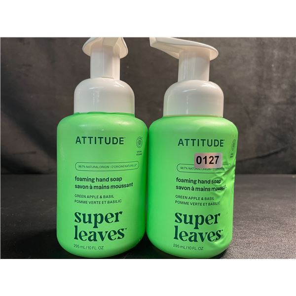 Lot of 2 ATTITUDE Super Leaves Foaming Hand Soap (285ml) Green Apple & Basil - New