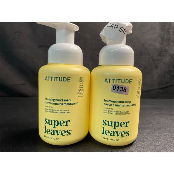 Lot of 2 ATTITUDE Super Leaves Foaming Hand Soap (285ml) Earl Grey & Fresh Cucumber - New