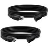 Image 1 : 2-Pack of 10FT Outdoor Extension Cords - General Purpose Outdoor Extension Cords - New