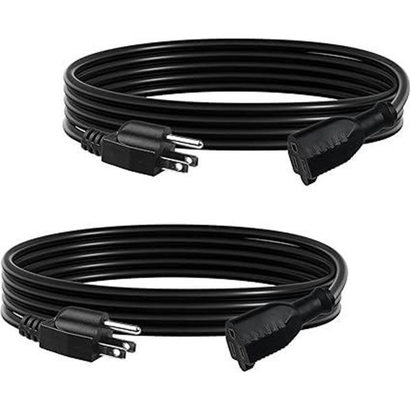 2-Pack of 10FT Outdoor Extension Cords - General Purpose Outdoor Extension Cords - New