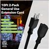 Image 2 : 2-Pack of 10FT Outdoor Extension Cords - General Purpose Outdoor Extension Cords - New